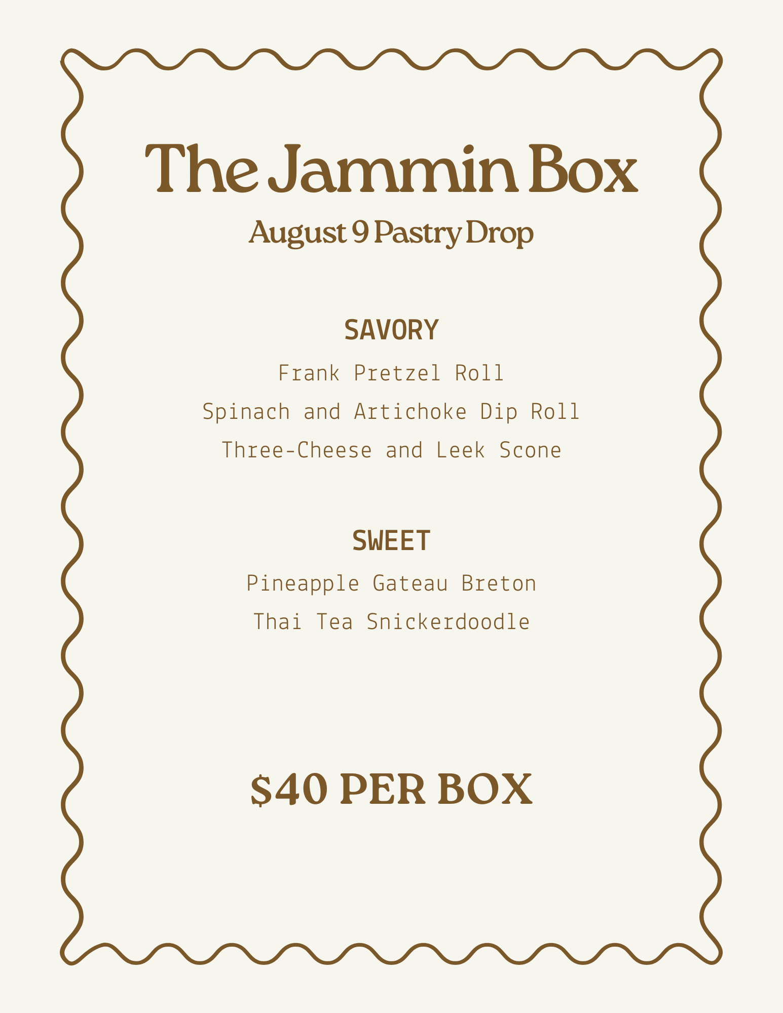 This week's menu for A Jammin Life