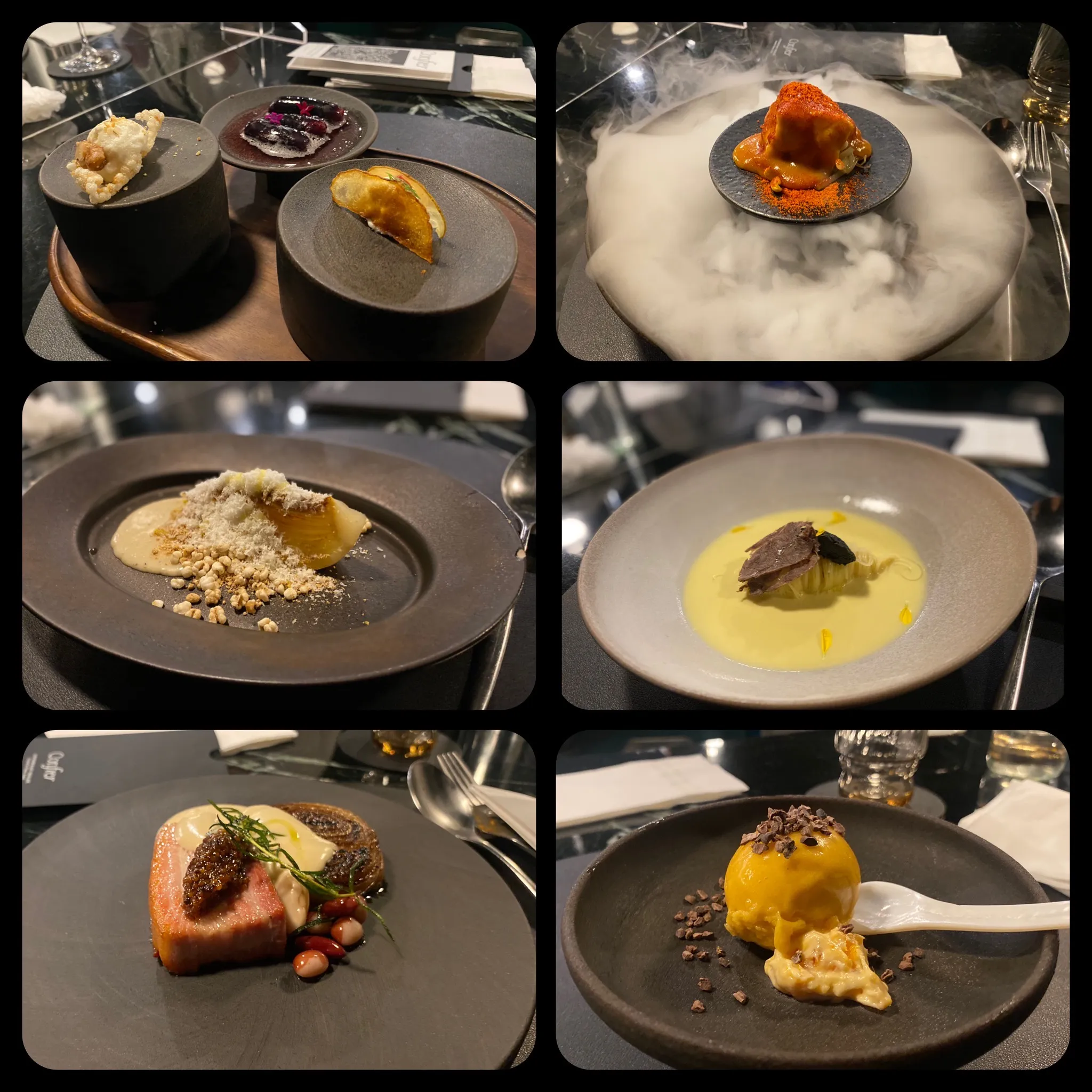 Forgettable restaurant meal collage