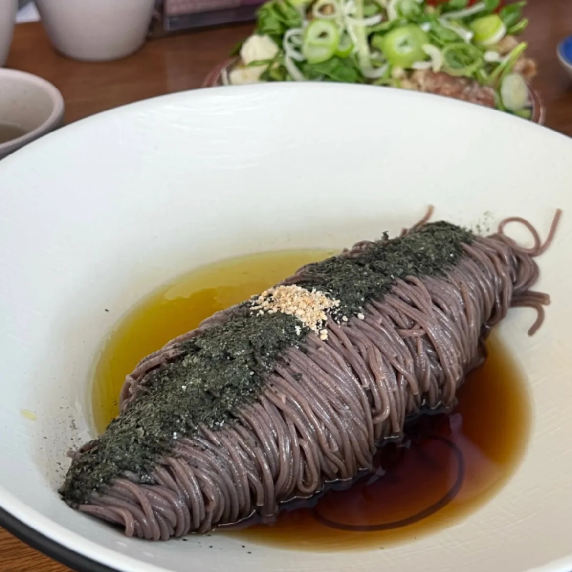 Soba with perilla seed oil